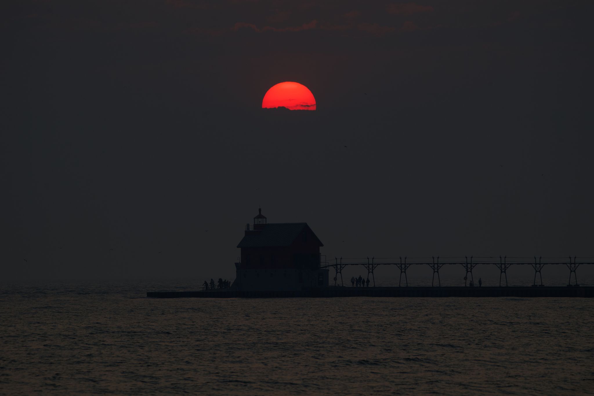 Community photo entitled Manitoba Smoke Over Lake Michigan by Dave Thompson on 05/30/2025 at Grand Haven, Michigan