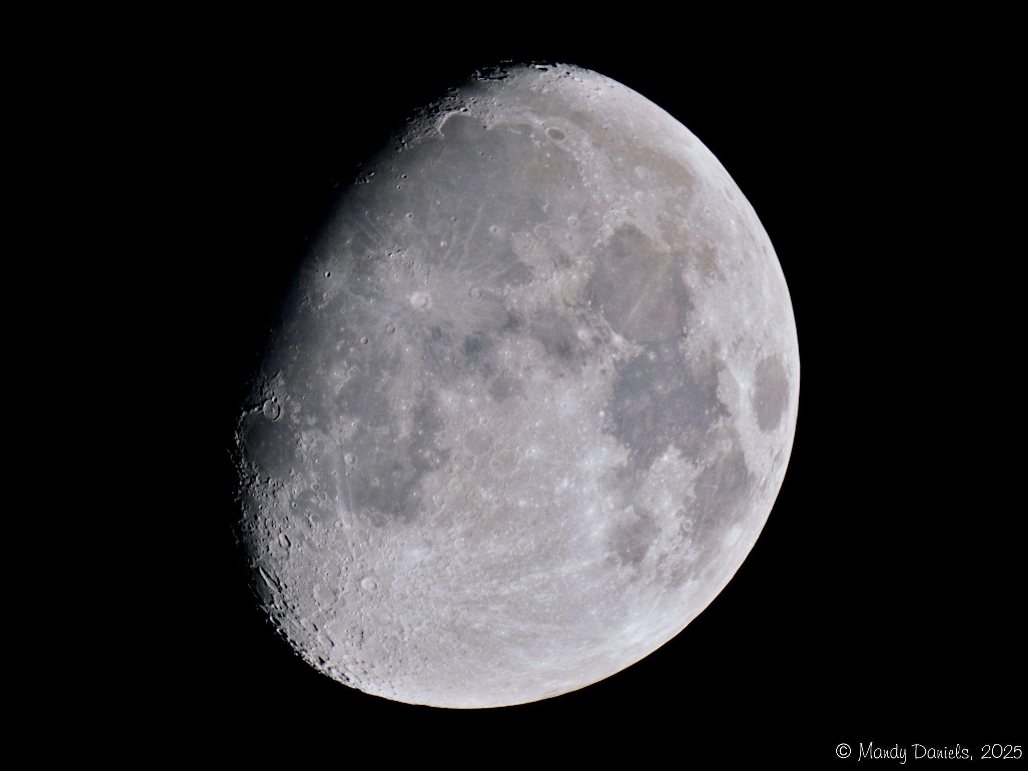 Community photo entitled Waxing Gibbous Moon - 82% by Mandy Daniels on 11/01/2025 at Derbyshire, UK