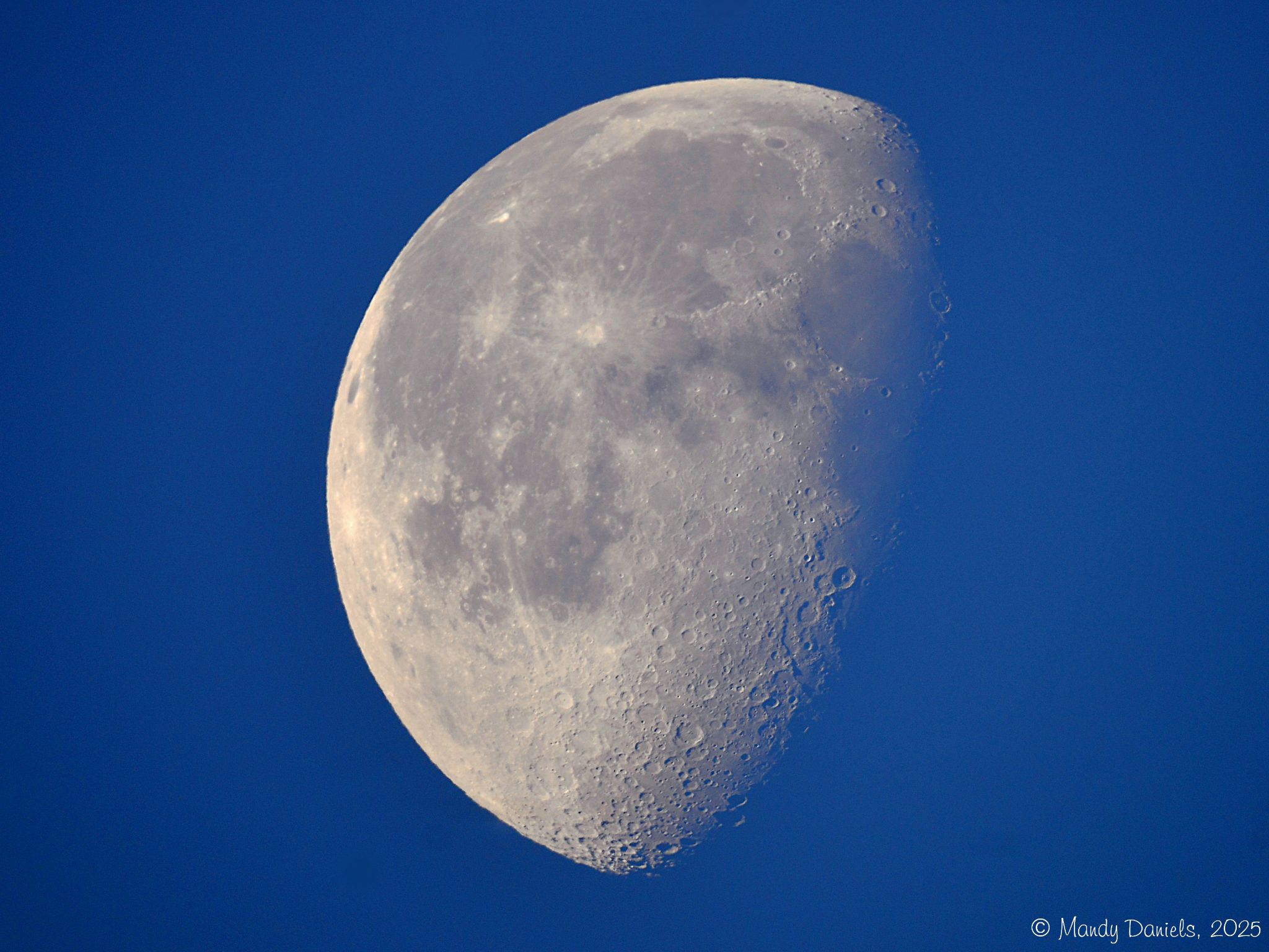 Community photo entitled Daytime Moon - 70% Waning by Mandy Daniels on 11/10/2025 at Derbyshire, UK