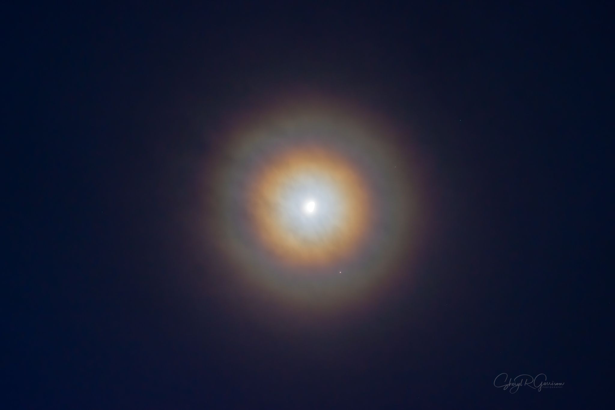 Community photo entitled Lunar Corona and Jupiter by Sheryl R Garrison on 11/10/2025 at Southern Alberta, Canada