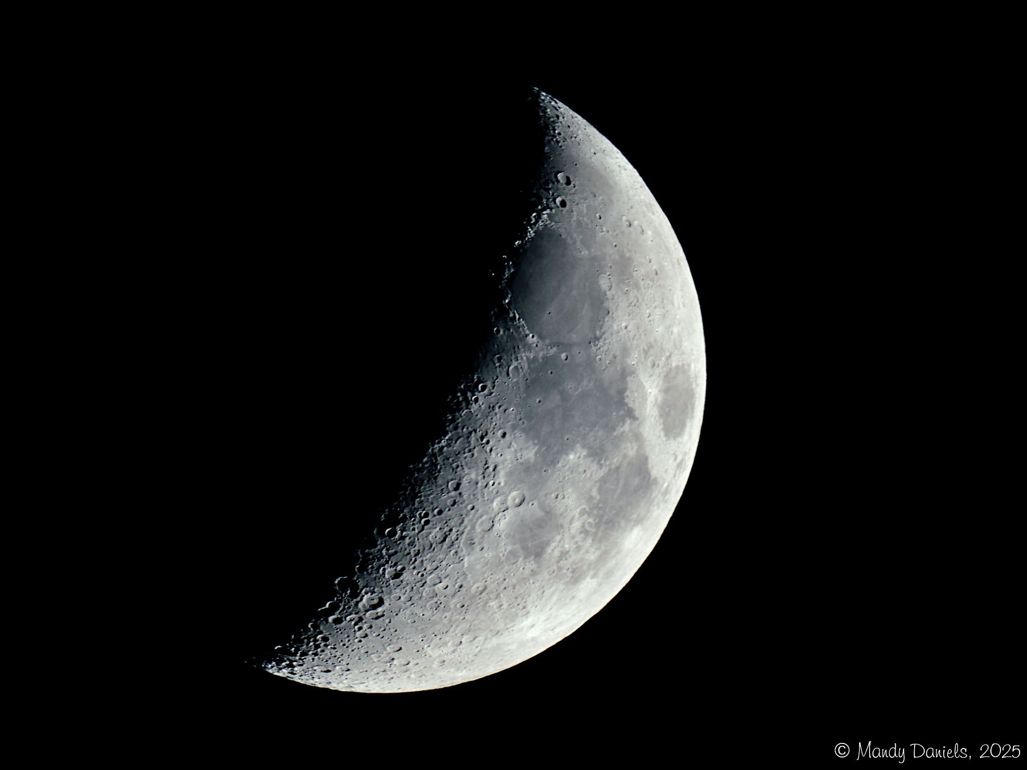 Community photo entitled Waxing Crescent Moon by Mandy Daniels on 12/26/2025 at Derbyshire, UK