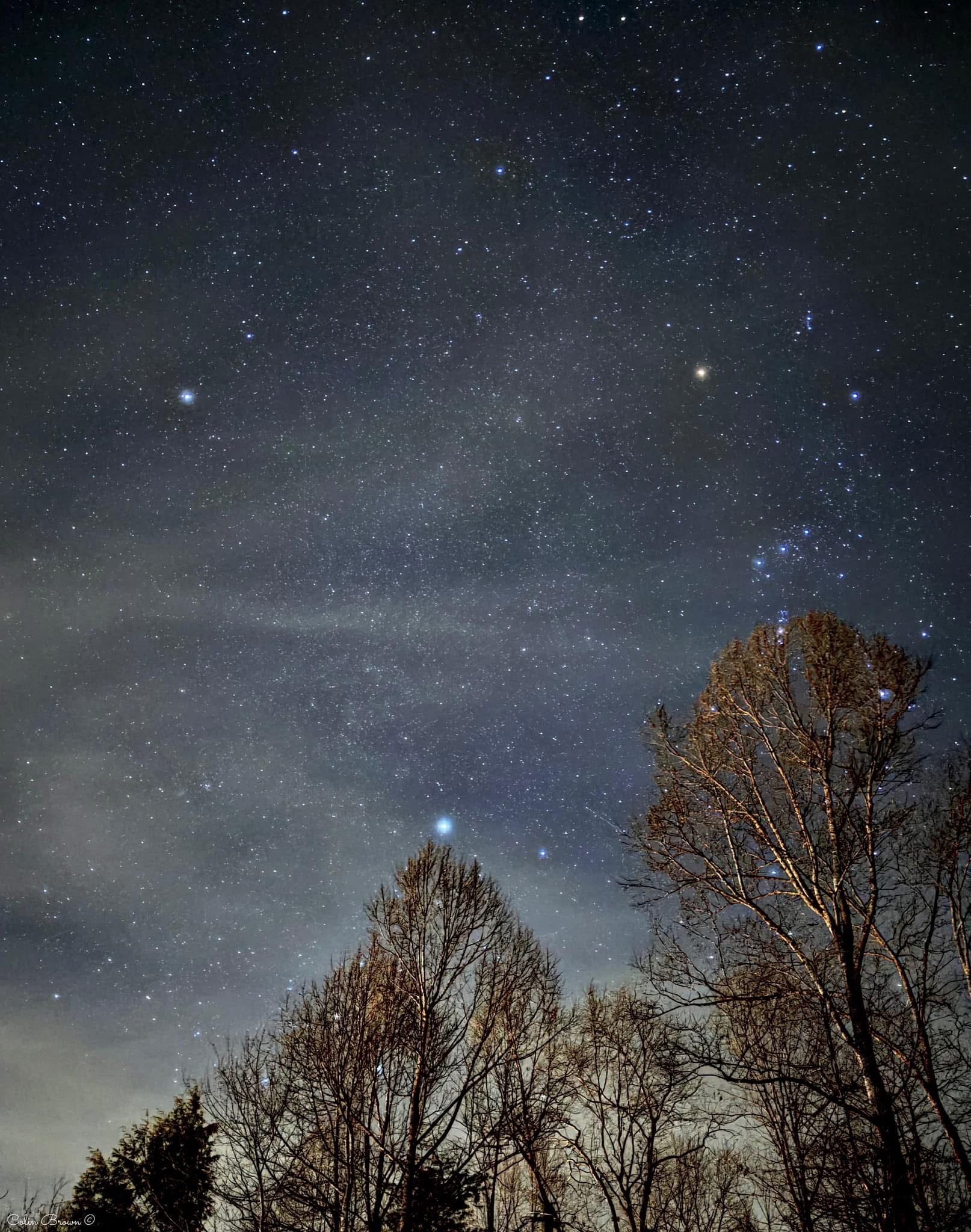 Community photo entitled The winter triangle and Orion by Colin Brown on 12/11/2025 at Fairdale, West Virginia USA