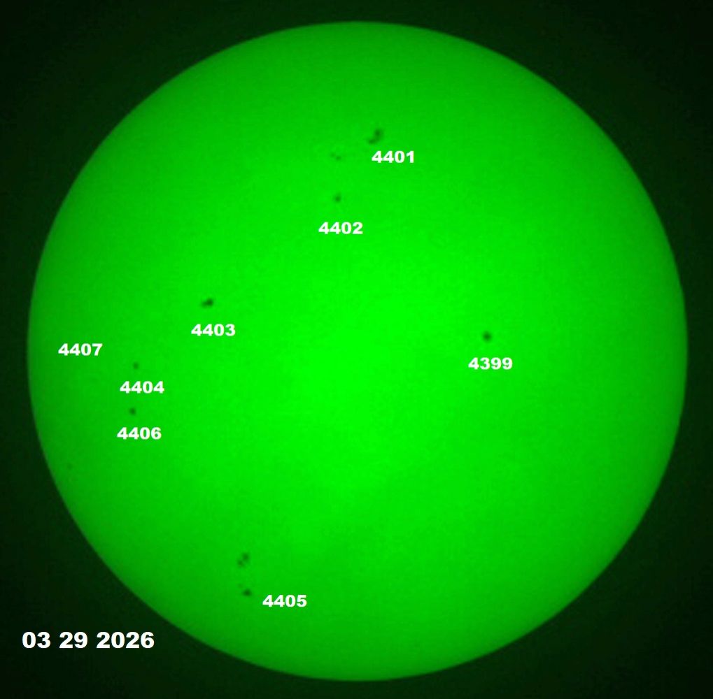 Community photo entitled Sunspots 4401 and 4405 both have 'beta-gamma' magnetic fields by Victor Rogus on 03/29/2026 at Sedona, Arizona, USA