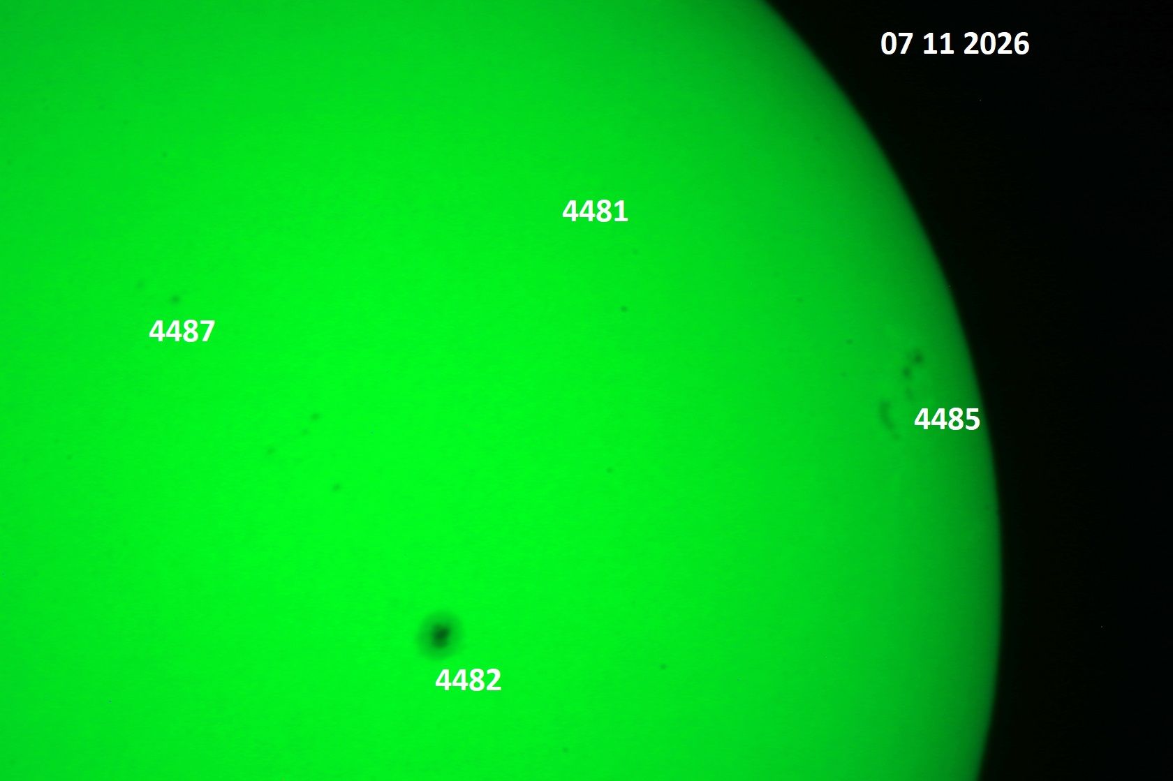 Community photo entitled Sunspot 4485 has a 'beta-gamma' Magnetic field by Victor Rogus on 07/11/2026 at Sedona, Arizona, USA
