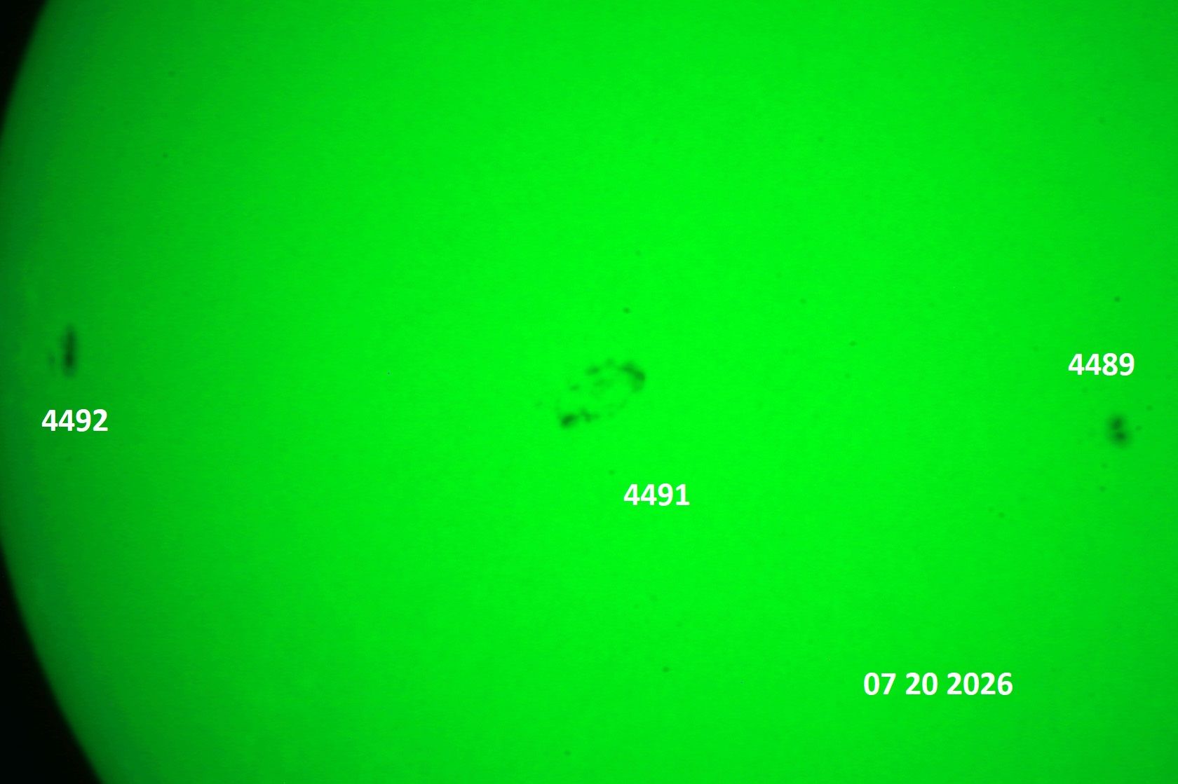 Community photo entitled Three Numbered Sunspots by Victor Rogus on 07/20/2026 at Sedona, Arizona, USA