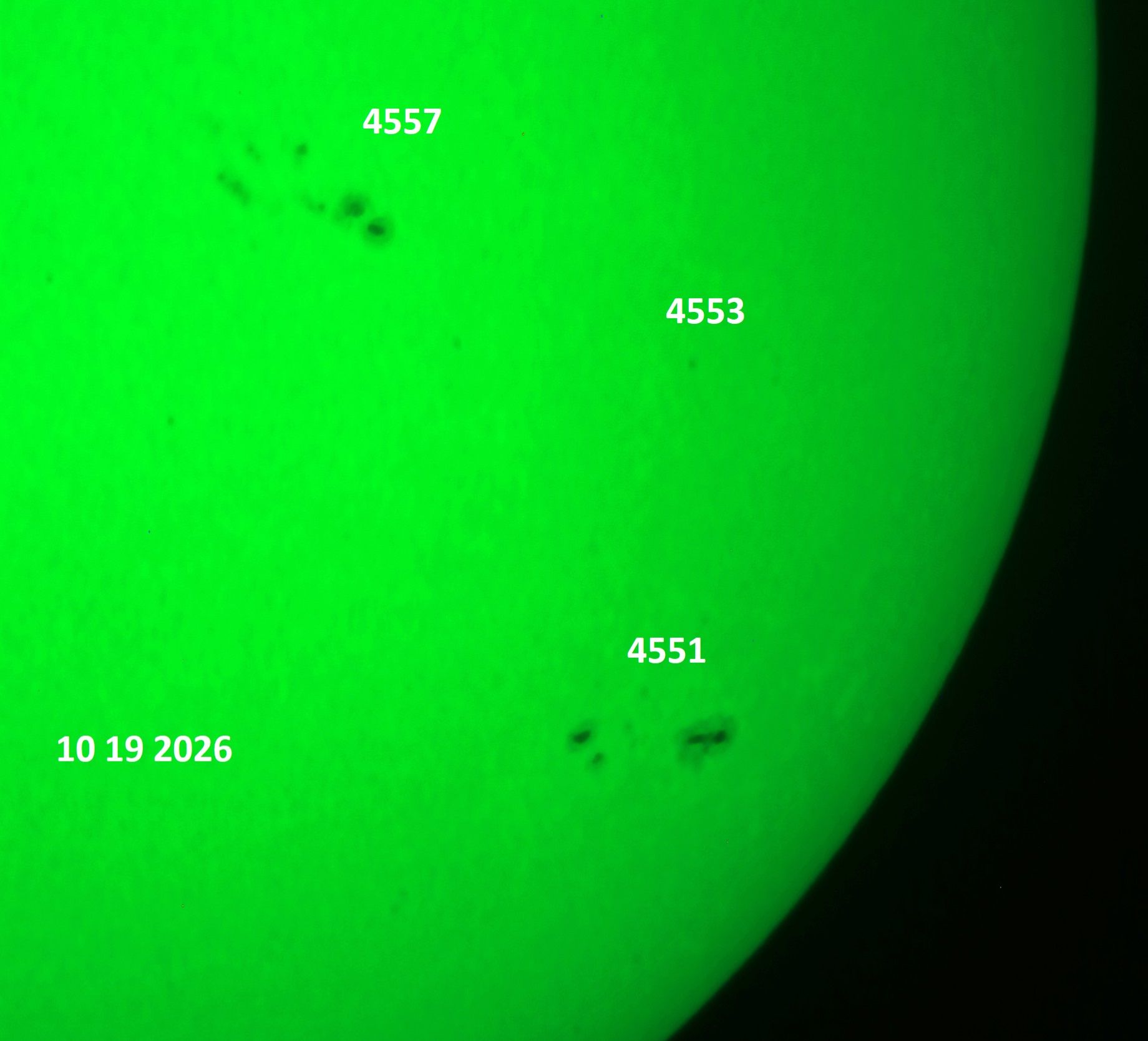 Community photo entitled This morning we see  Sunspot 4551 by Victor Rogus on 10/19/2026 at Sedona, Arizona, USA